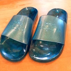 Coach blue pool slide on sandals size 8